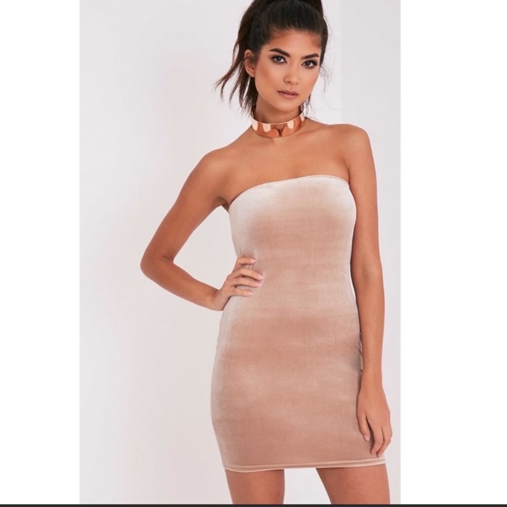 Pretty Little Thing champagne dress